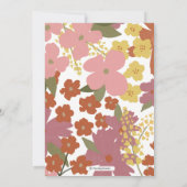 カラフルなワイルドフラワーの「Save the Date」 招待状 (裏面)