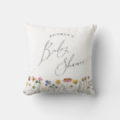 カラフルなワイルドフラワーベイビーシャワー クッション (正面)