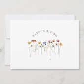 カラフルなワイルドフラワーベイビー イン ブルーム ベイビーシャワー サンキューカード (正面)
