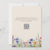 カラフルなワイルドフラワーベージュエレガントな結婚式 招待状 (裏面)