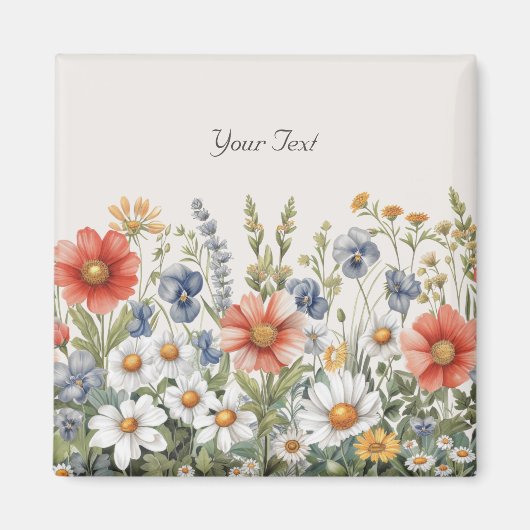 カラフルなワイルドフラワーマグネット マグネット (正面)