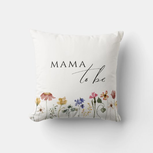 カラフルなワイルドフラワーママのいる場所 クッション (正面)