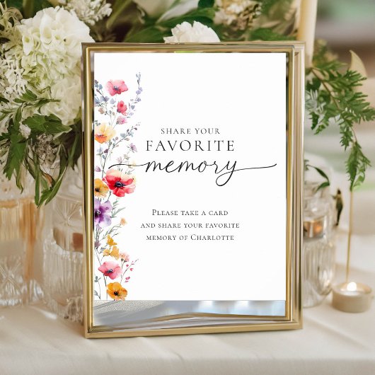 カラフルなワイルドフラワー "お気に入りの思い出をシェアしてください"  ポスター