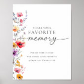 カラフルなワイルドフラワー "お気に入りの思い出をシェアして"  ポスター (正面)