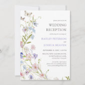 カラフルなワイルドフラワー ウェディング ラスティック フラワーリー 招待状 (正面)