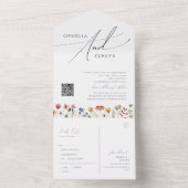 カラフルなワイルドフラワー | カジュアルQRコードシールと送信 オールインワン招待状 (内側)