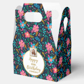 カラフルなワイルドフラワー、カスタムフォト、誕生日 フェイバーボックス (オープン)