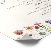 カラフルなワイルドフラワー | ベージュのシグネチャードリンクサイン ポスター (角)