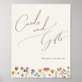 カラフルなワイルドフラワー | ベージュ カードとギフト サイン (正面)