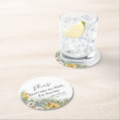 カラフルなワイルドフラワー ラウンドペーパーコースター (インサイチュ)