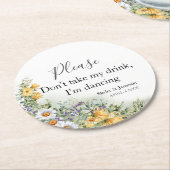 カラフルなワイルドフラワー ラウンドペーパーコースター (アングル)