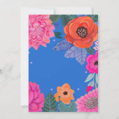 カラフルなワイルドフラワー 80歳の誕生日パーティーの写真 招待状 (裏面)