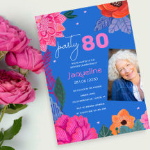 カラフルなワイルドフラワー 80歳の誕生日パーティーの写真