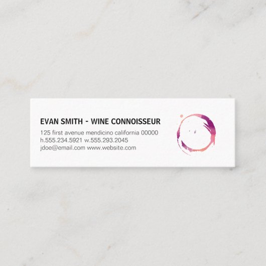 カラフルなワインのシミ スキニー名刺 (正面)
