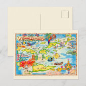 カラフルなヴァージン諸島の地図ポストカード ポストカード (正面/裏面)