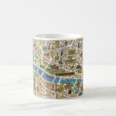 カラフルなヴィンテージのパリの地図のコーヒー・マグ コーヒーマグカップ (中央)