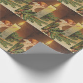 カラフルなヴィンテージのホワイトクリスマスの天使のギフトの紙 ラッピングペーパー (角)