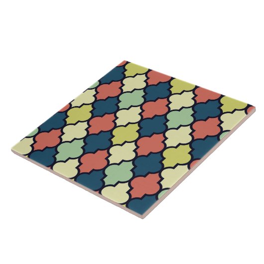 カラフルなヴィンテージのモロッコのクローバーパターン タイル (側面)