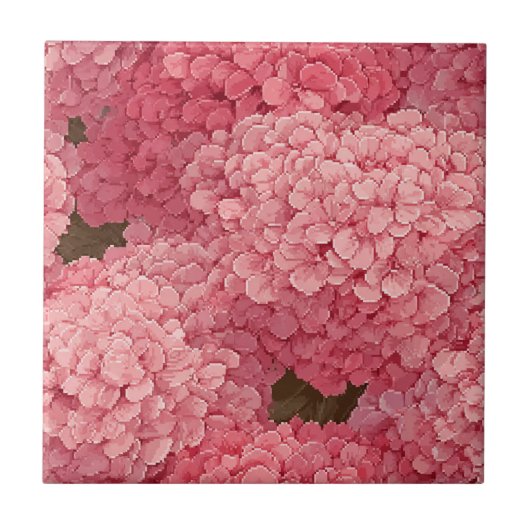 カラフルなヴィンテージの紫陽花 バスルーム用タイル タイル (正面)