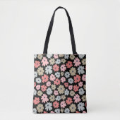 カラフルなヴィンテージの花柄 トートバッグ (正面)