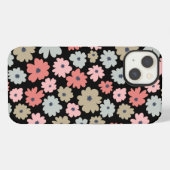 カラフルなヴィンテージの花柄       iPhoneケース (裏面横)