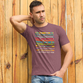 カラフルなヴィンテージスキー オリジナルメッセージ グラフィック トライブレンドTシャツ