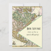 カラフルなヴィンテージマップ 旅立ちの宴 招待状 (正面)
