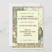 カラフルなヴィンテージマップ 旅立ちの宴 招待状 (裏面)