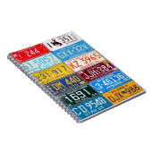 カラフルなヴィンテージ米国のナンバープレートのノートV1 ノートブック (右側)