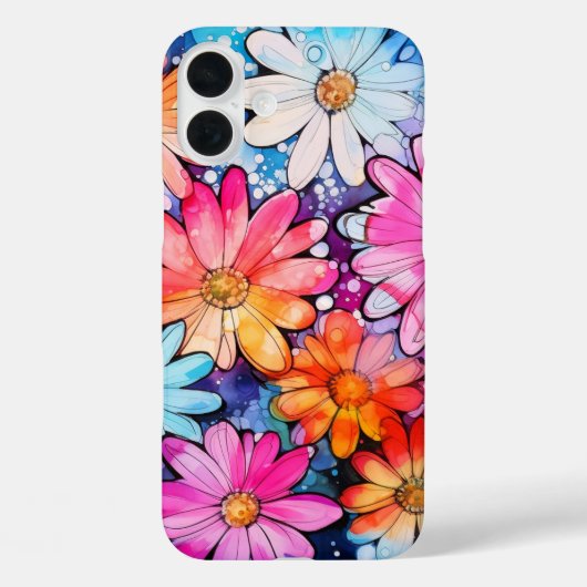 カラフルなヴィンテージ風フラワーアート Case-Mate iPhoneケース (裏面)