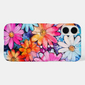 カラフルなヴィンテージ風フラワーアート Case-Mate iPhoneケース (裏面 (横))