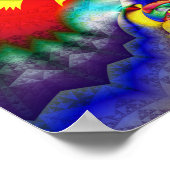 カラフルな万花鏡のパターン ポスター (角)