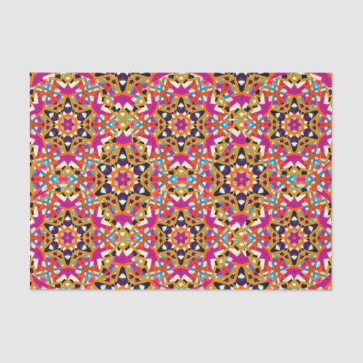 カラフルな万華鏡のように千変万化するパターンのすべての行事のティッシュペーパー 薄葉紙 (正面)