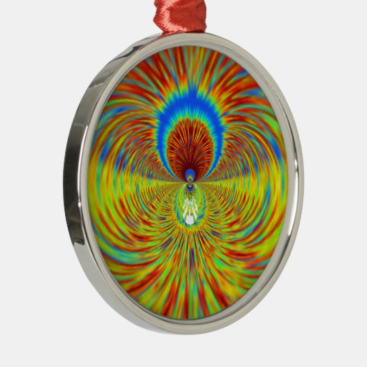 カラフルな万華鏡アートプリント メタルオーナメント (右)