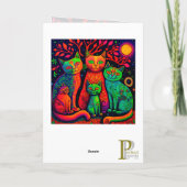 カラフルな三色猫 グラフィックアーツ カード (裏面)