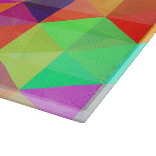 カラフルな三角形の多角形パターン カッティングボード (角)