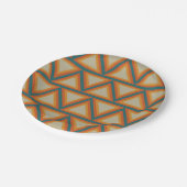 カラフルな三角形の幾何学パーティー ペーパープレート (アングル)