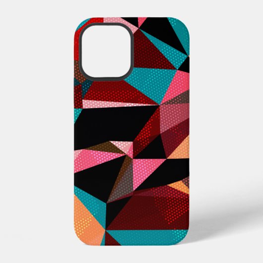 カラフルな三角形の抽象的な背景 iPhoneケース (裏面)