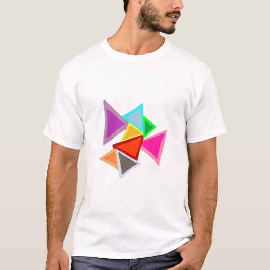 カラフルな三角形 Tシャツ (正面)