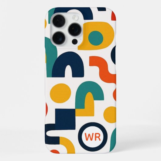 カラフルな不定形の芸術的パターン iPhoneケース (裏面)