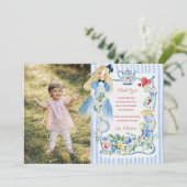 カラフルな不思議の国のアリスの誕生日 サンキューカード (スタンド正面)