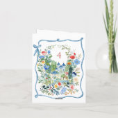 カラフルな不思議の国のアリス 誕生日 サンキューカード (裏面)