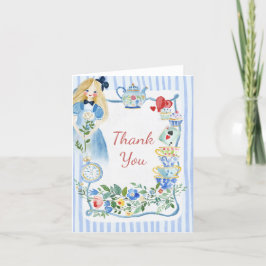 カラフルな不思議の国のアリス 誕生日 サンキューカード