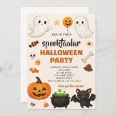 カラフルな不気味なお祝い 招待状 (正面/裏面)