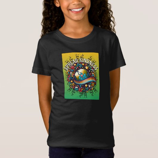 カラフルな世界で優しさを広げよう Tシャツ (正面)