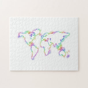 カラフルな世界地図 ジグソーパズル