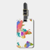 カラフルな世界地図 ラゲッジタグ (正面縦)