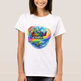 カラフルな世界 レインボー グローブ Tシャツ
