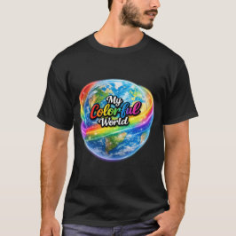 カラフルな世界 レインボー グローブ Tシャツ - ビブラント