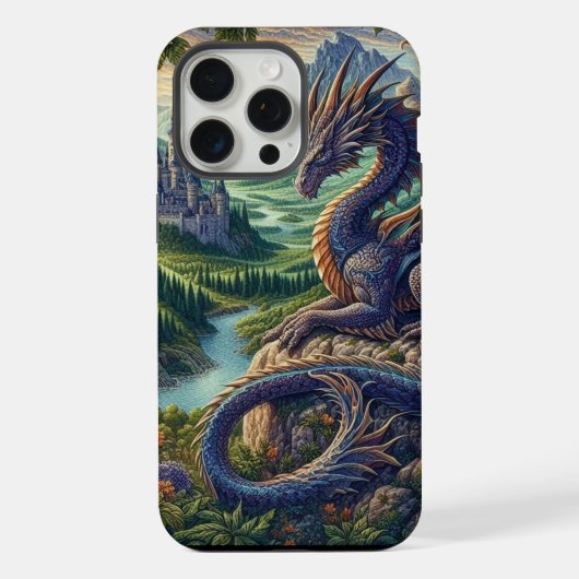 カラフルな中世のドラゴン城 iPhoneケース (裏面)